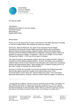 NSW Inquiry into adoption and same-sex
