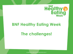 BNF Healthy Eating Week: The Challenges