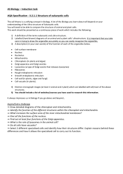 AS Biology &ndash; Induction task AQA Specification