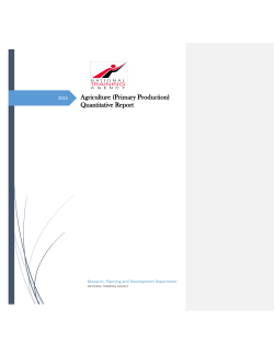 Agriculture (Primary Production) Quantitative Report