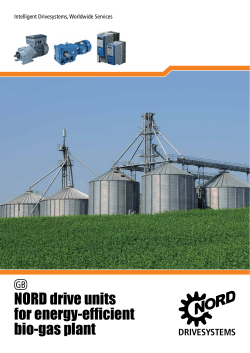 NORD drive units for energy‑efficient bio‑gas plant