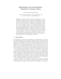 Optimisation and Generalisation: Footprints in Instance