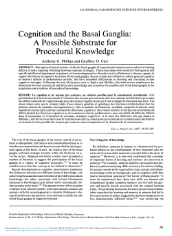 Cognition and the Basal Ganglia