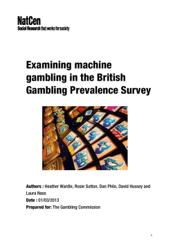 examining machine gambling in the british gambling prevalence