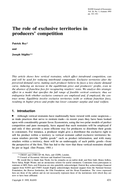 The Role of Exclusive Territories in Producers` Competition
