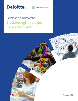License to innovate Breakthrough strategies for social impact