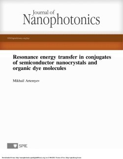 Artemyev, M. (2012) Resonance energy transfer in conjugates of