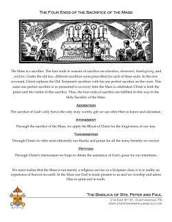 The Four Ends of Mass - Basilica of Saints Peter and Paul
