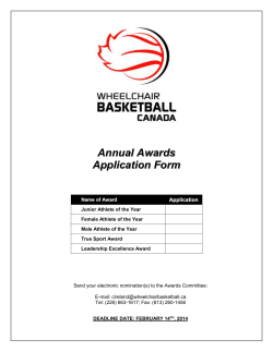 Annual Awards - Wheelchair Basketball Canada