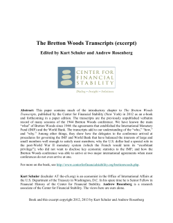 The Bretton Woods Transcripts (excerpt)