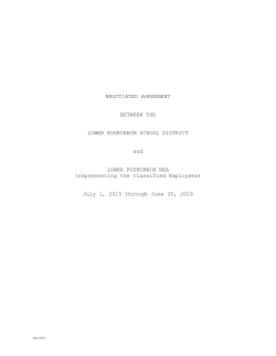 LKSD/LKNEA CLASSIFIED FY July 1, 2015 through June 30, 2018
