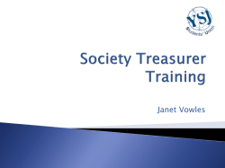 Society Treasurer Training