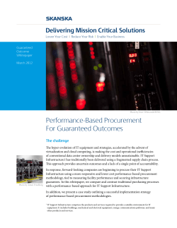 Performance-Based Procurement For Guaranteed Outcomes