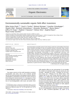 Environmentally sustainable organic field effect transistors