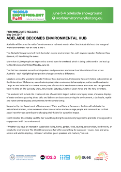 adelaide becomes environmental hub