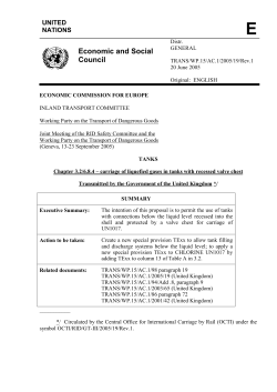 Carriage of chlorine in road tanks with recessed valve chest