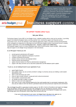 HR SUPPORT TRAINEE (HR4U Team) Get your GO on.