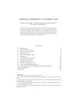 ESSENTIAL p-DIMENSION OF ALGEBRAIC TORI Contents 1