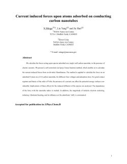 Current induced forces upon atoms adsorbed on conducting carbon