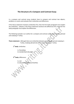 The Structure of a Compare and Contrast Essay