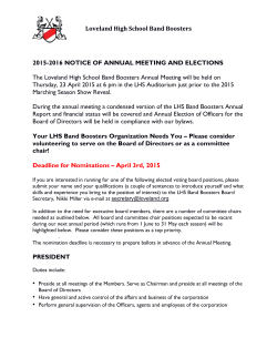 LHS Band Boosters Annual Meeting Notice 2015-2016