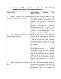 I. Frequent asked questions on the use of National identity/voter