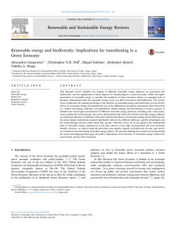 Renewable energy and biodiversity: Implications for transitioning to