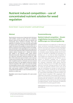 Nutrient induced competition &ndash; use of concentrated nutrient solution