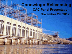 Conowingo Relicensing - Chesapeake Bay Program