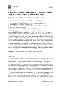 A Simplified Model to Estimate the Concentration of Inorganic Ions