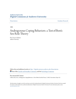 Androgynous Coping Behaviors: a Test of Bem`s Sex