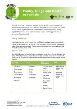 Pantry, fridge and freezer essentials
