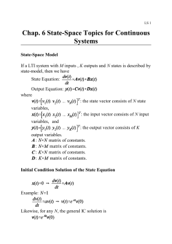 Chap. 6 State-Space Topics for Continuous Systems