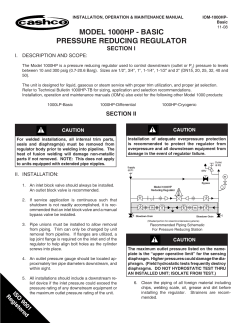 model 1000hp - basic pressure reducing regulator