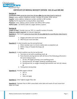 CERTIFICATE OF MEDICAL NECESSITY OXYGEN: HCA