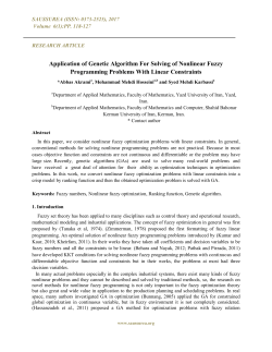 Application of Genetic Algorithm For Solving of