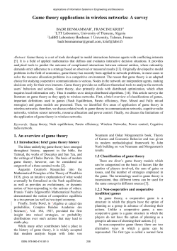 Game theory applications in wireless networks: A survey