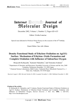 Mechanism of Ethylene - Internet Electronic Journal of Molecular