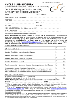 membership form - Cycle Club Sudbury