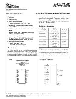 9-Bit Odd/Even Parity Generator/Checker (Rev. A)