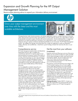 Expansion and Growth Planning for the HP Output Management
