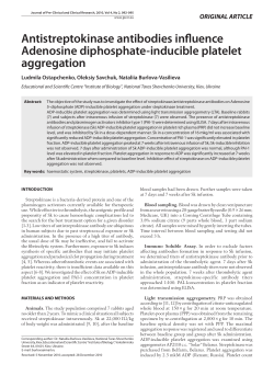 Antistreptokinase antibodies influence Adenosine diphosphate