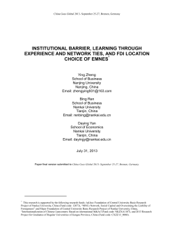 institutional barrier, learning through experience and network ties