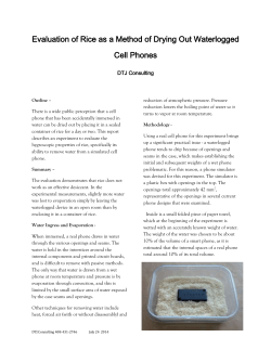 Evaluation of Rice as a Method of Drying Out Waterlogged Cell