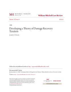 Developing a Theory of Damage Recovery Taxation