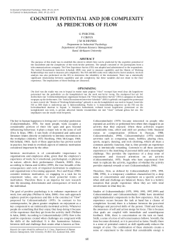 cognitive potential and job complexity as predictors of flow