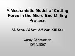 A Mechanistic Model of Cutting Force in the Micro End Milling