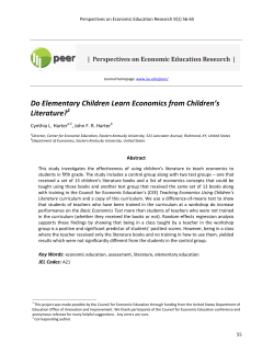 Do Elementary Children Learn Economics from Children`s Literature?