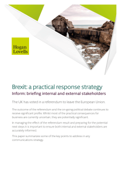 Brexit: a practical response strategy