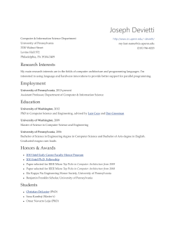 Joseph Devietti - CIS @ UPenn